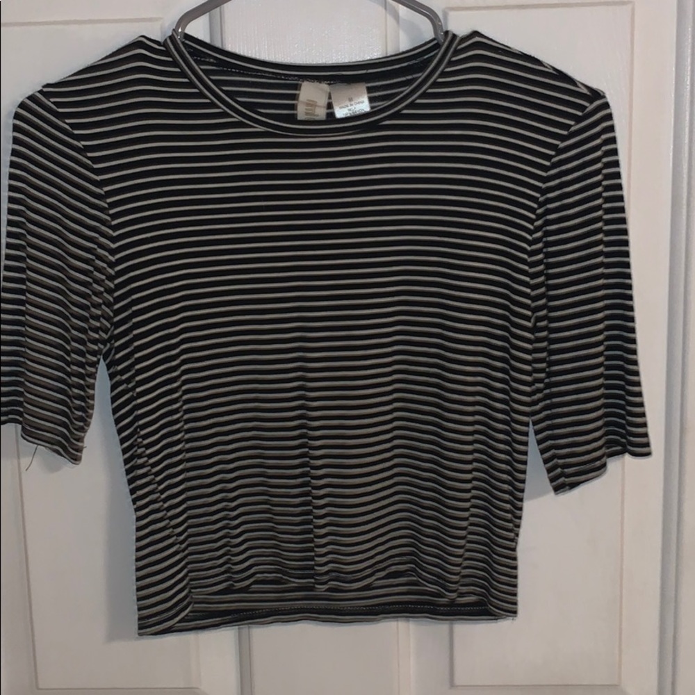 Crop Striped Tee